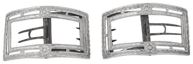 A pair of late George III silver shoe buckles