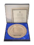 An Elizabeth II limited edition silver commemorative plate