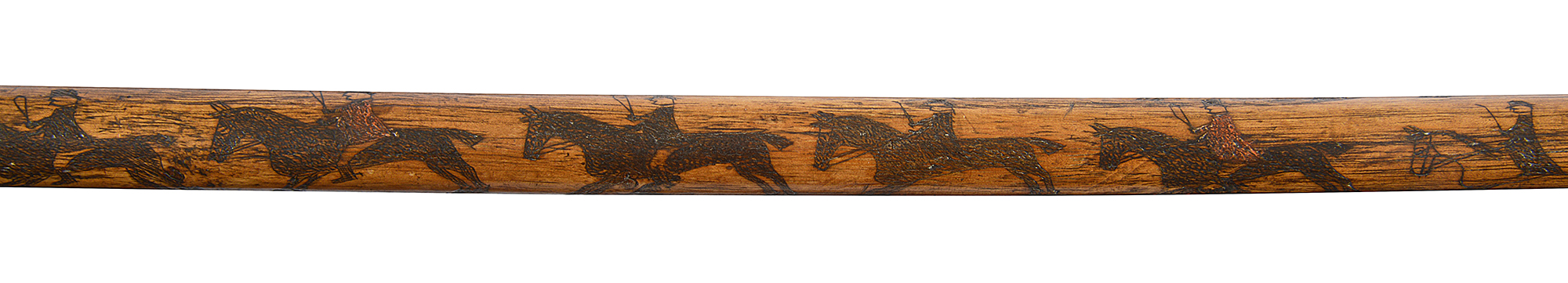 A late 19th century Folk Art scratch carved walking stick - Image 3 of 3