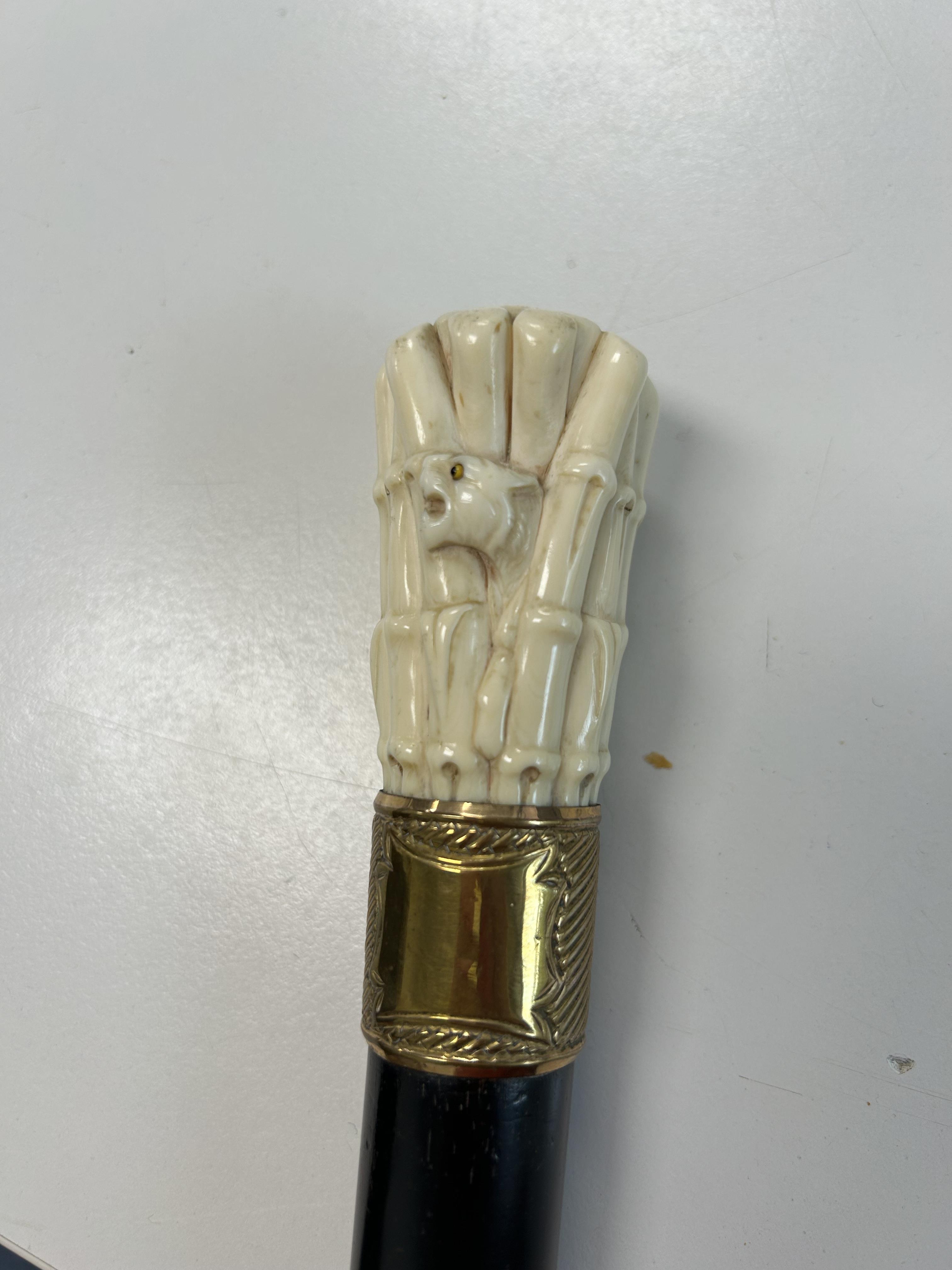 A late Victorian novelty walking cane - Image 2 of 4