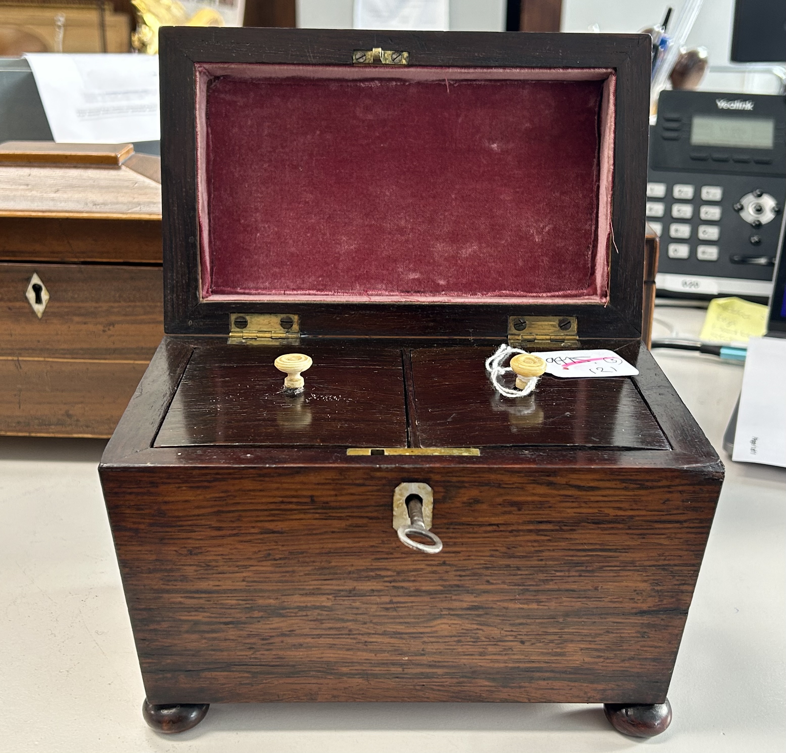 A Regency gonzalo alves tea caddy, and two others - Image 17 of 20