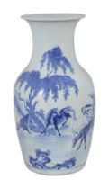 A 19th century Chinese blue and white porcelain vase