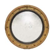 A Regency gilt gesso convex mirror c.1820
