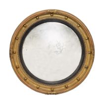 A Regency gilt gesso convex mirror c.1820