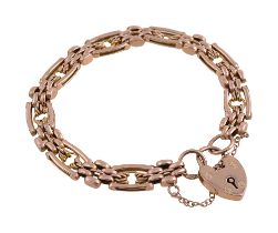 A fancy-link gate bracelet