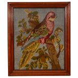 A late 19th century wool tapestry of a parrot