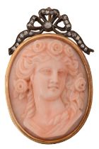 A 19th century angel skin coral pendant