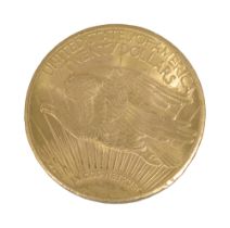 An American 1925 $20 dollar double eagle Saint Gaudens gold coin