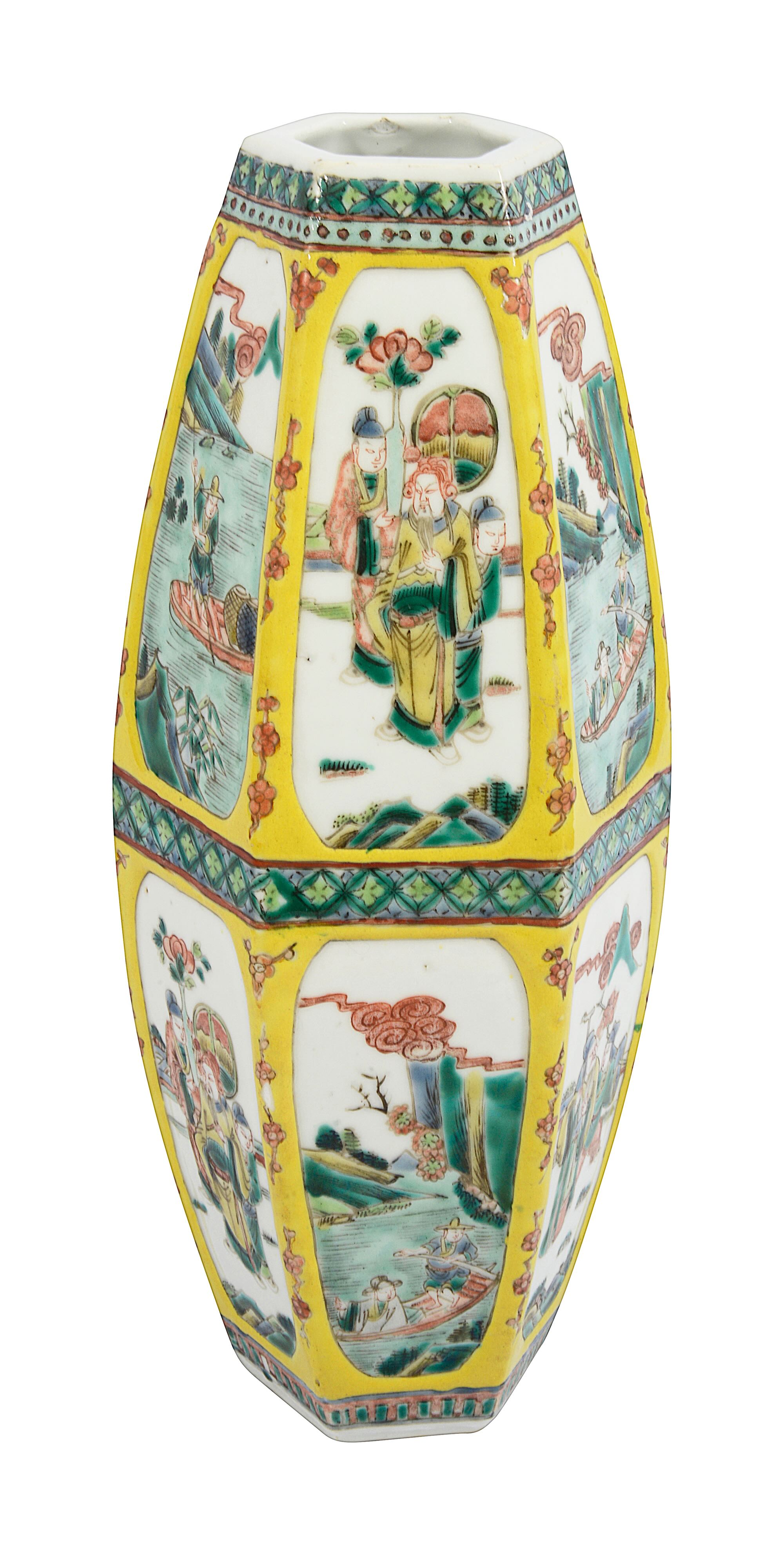 A 19th century Chinese famille jaune vase