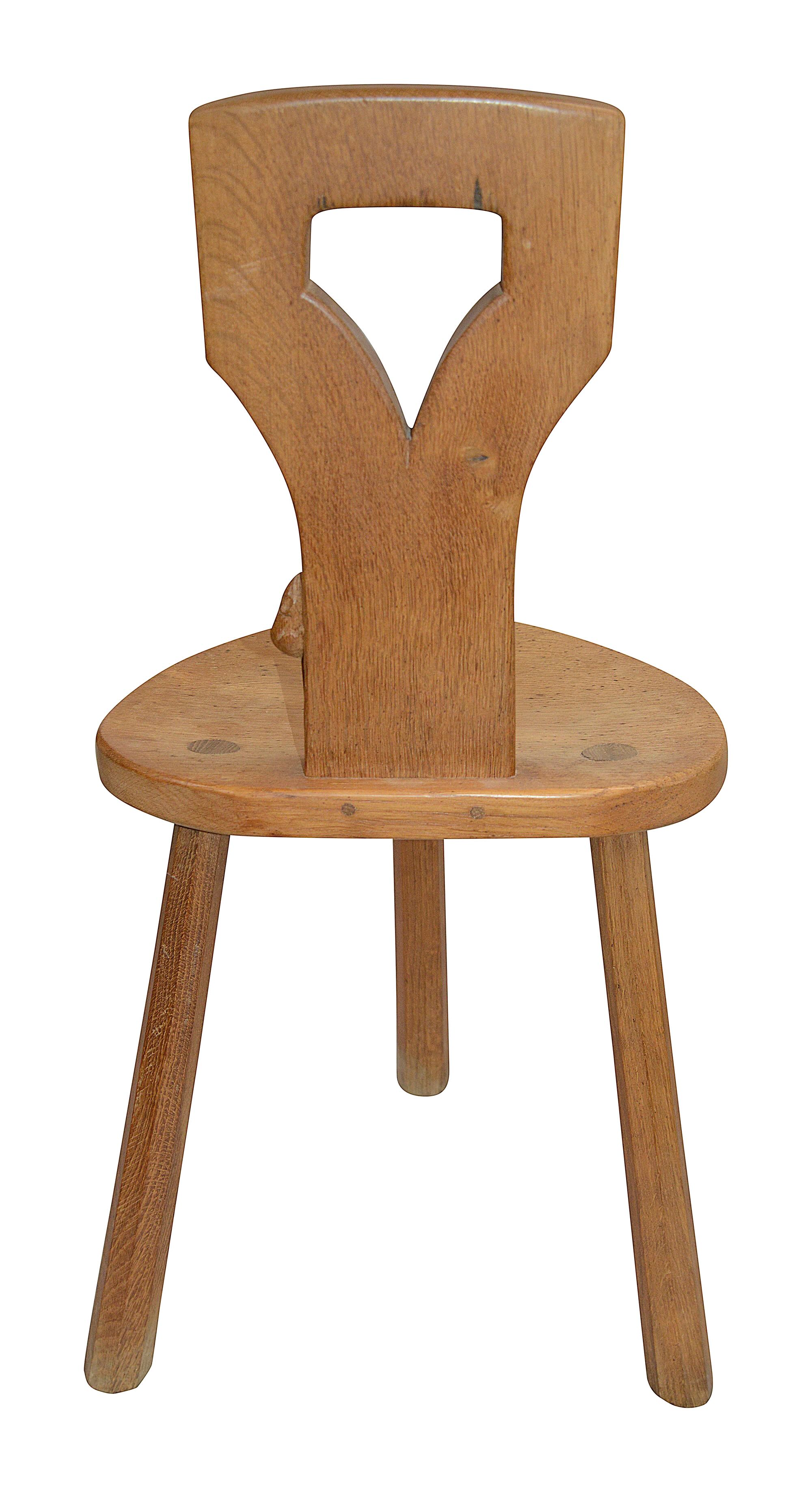 Robert 'Mouseman' Thompson. An oak spinning chair c.1970 - Image 3 of 3