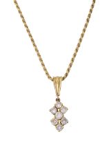 A diamond cluster pendant