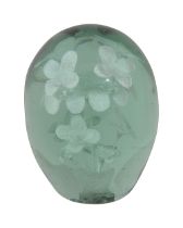 A Victorian green glass dump paperweight