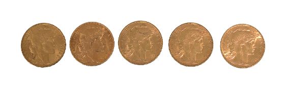 France. Third Republic, Five gold 20 Francs, 1907 (5)