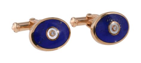 A pair of lapis cufflinks