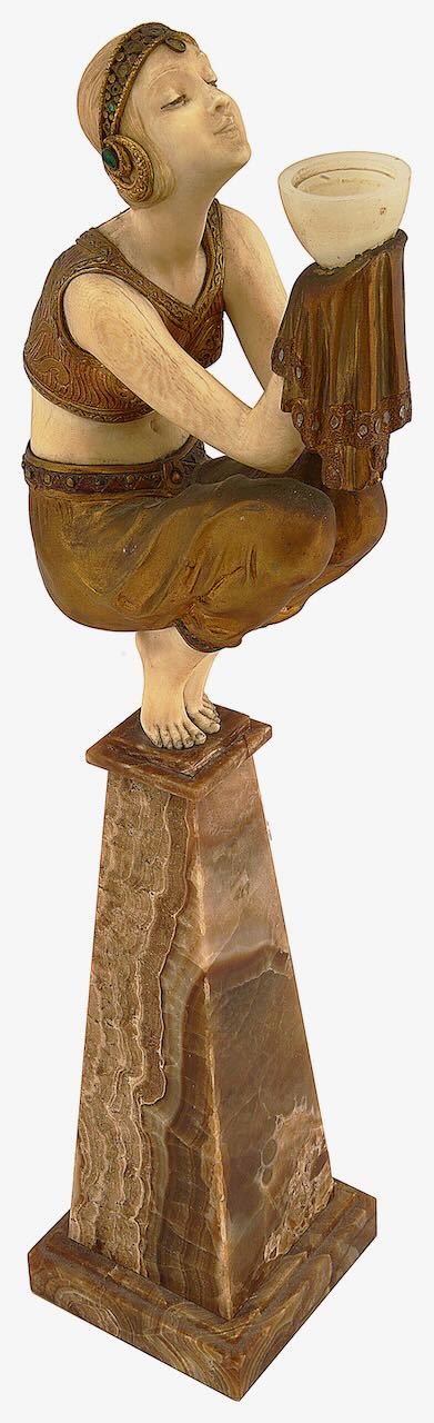 Georges Duvernet. 'Oblivion' An Art Deco bronze and ivory figure c.1925