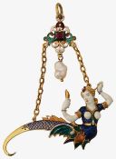 A Renaissance Revival enamel and gem-set pendant