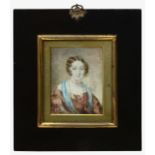 Mid 19th century British School. Portrait miniature of a lady c.1835