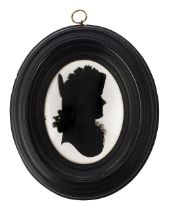 John Miers, British (1758-1821) A silhouette portrait of a military officer