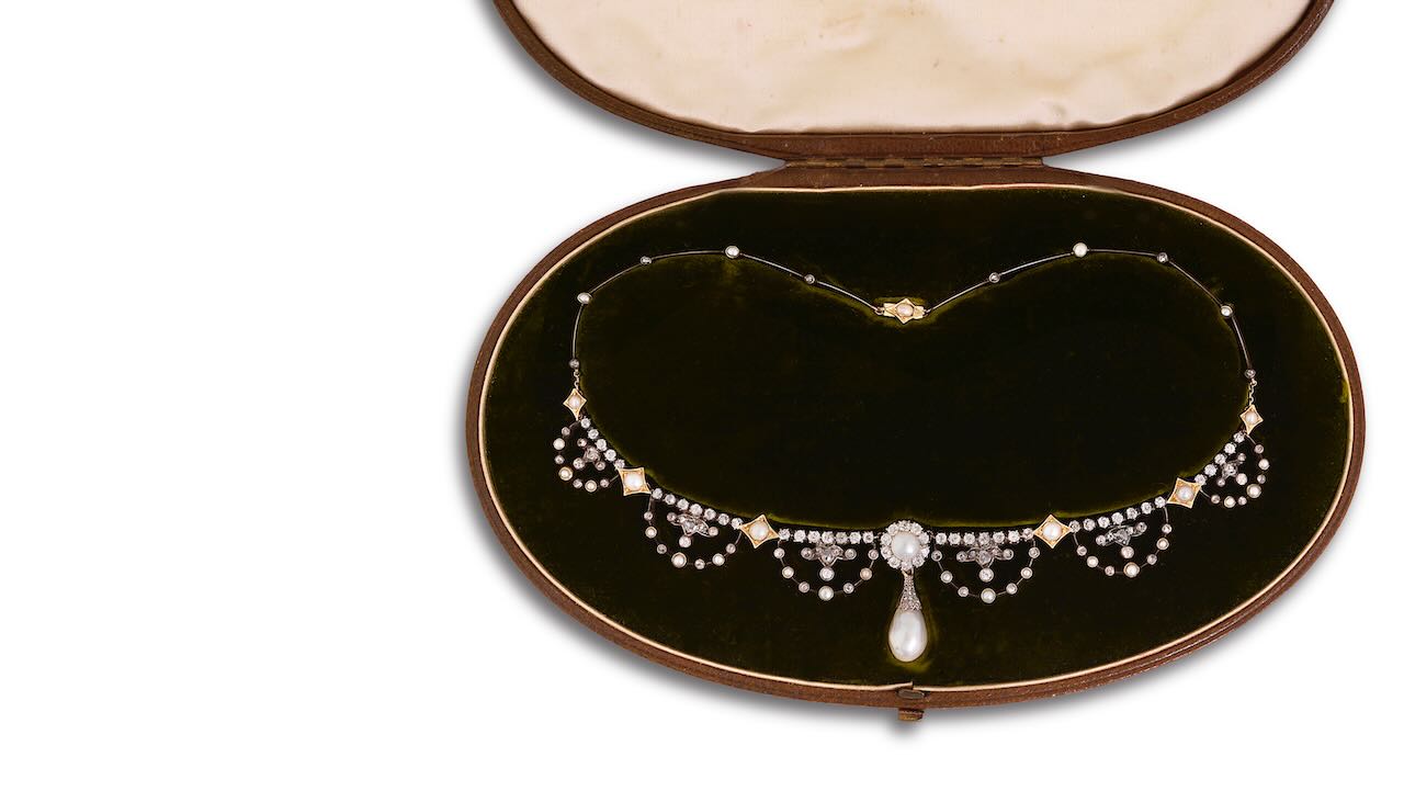 A mid/late 19th century pearl and diamond-set necklace - Image 7 of 10