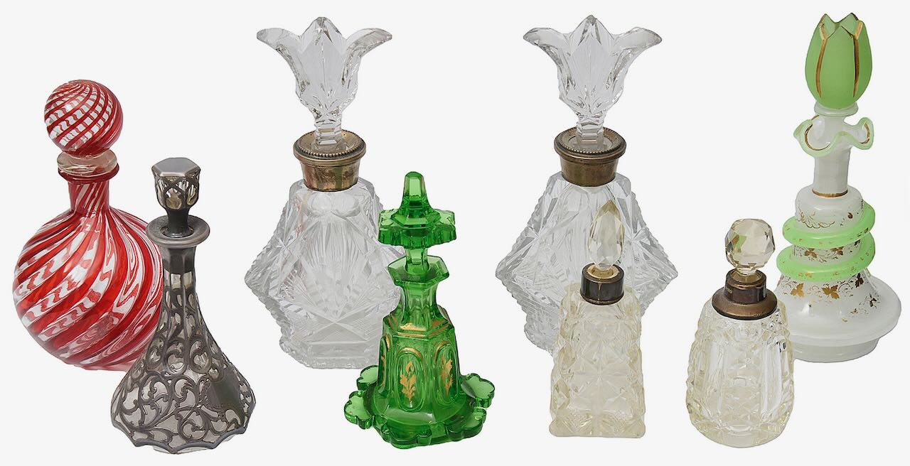 A collection of 19th century and later scent bottles