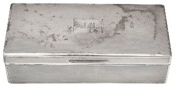 A George V silver table cigarette box
