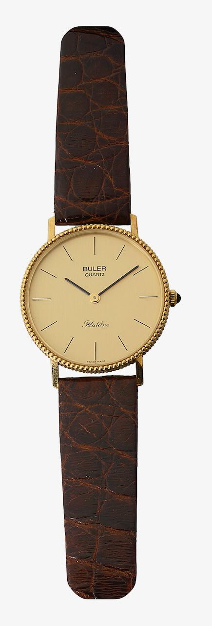 An 18ct gold Buler gentleman's quartz wristwatch