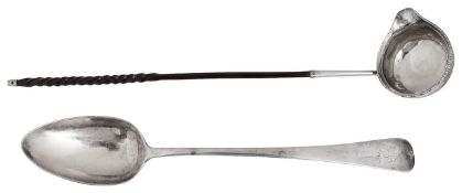 An 18th century silver punch ladle