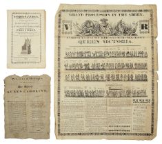 The Coronations of George IV and Victoria. A pamphlet and a broadside