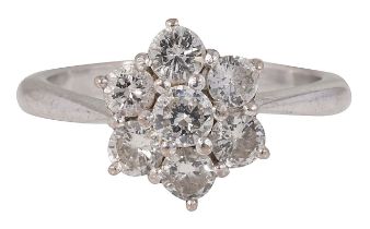 A diamond cluster ring