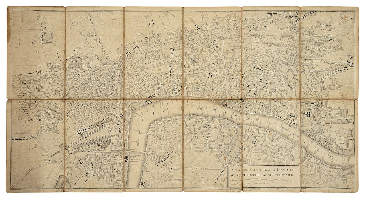 A New and Correct Plan of London, Westminster and Southwark,