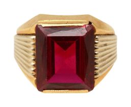 Synthetic ruby dress ring