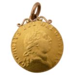 A George III Spade Guinea pendant, 1787