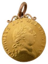 A George III Spade Guinea pendant, 1787