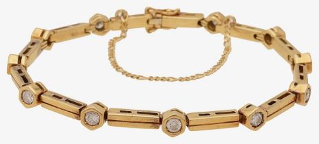 A diamond-set flexible link bracelet