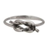 Silver twisted love knot bangle by Hans Hansen
