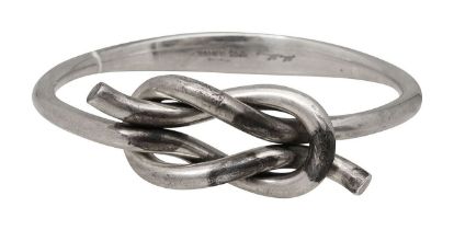 Silver twisted love knot bangle by Hans Hansen