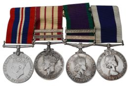 A four medal group awarded to Marine F.E Matthews, Royal Marines