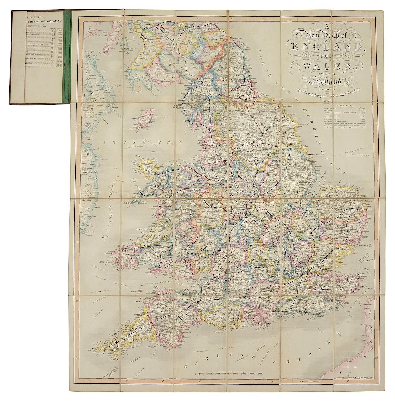 Railwayana. Walker's A New Map of England & Wales - Image 2 of 2