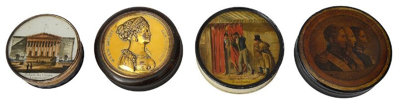 Four early 19th century continental snuff boxes