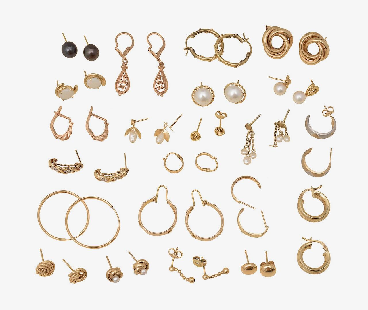 A collection of earrings