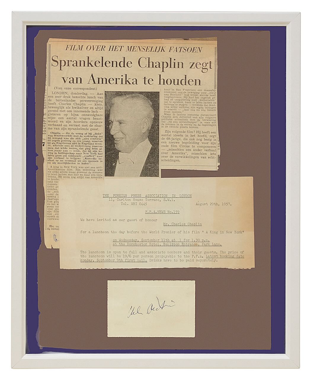 Autographs. Charlie Chaplin