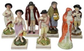 Staffordshire pearlware figures of the Seasons and Old Age