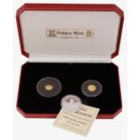 Pobjoy Mint Two Elizabeth II Isle of Man gold 1/25 crowns, 1998 and 1999