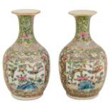 A pair of 19th century Chinese Canton porcelain vases
