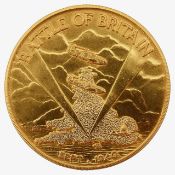 A 22ct gold Battle of Britain 25th Anniversary commemorative medallion