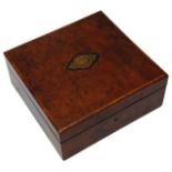 A late 19th century French thuya wood jewellery box