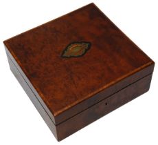 A late 19th century French thuya wood jewellery box