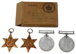 A WWII four medal group awarded to Jack Ede Cross