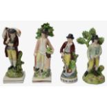 Early 19th century Staffordshire pearlware figures of rustic characters
