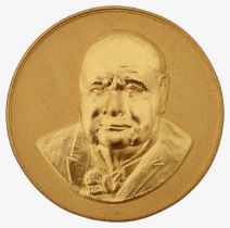 A 22ct gold Sir Winston Churchill 1874-1965 commemorative medallion